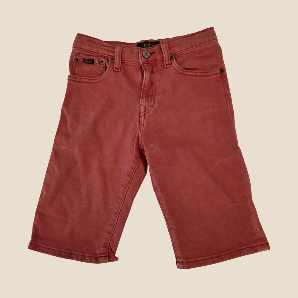 Polo Ralph Lauren Boys Shorts Size 6 Red Sullivan Slim Denim Stretch Kids